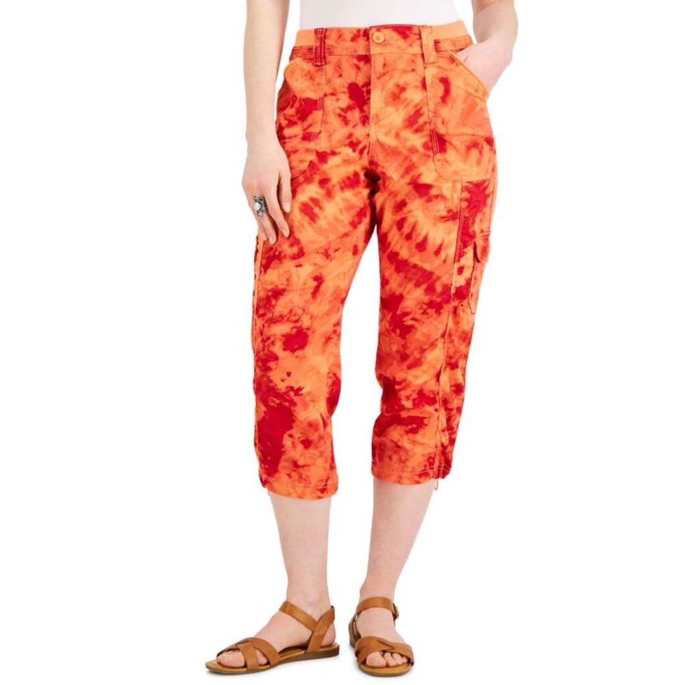 Style & Co Womens Printed Bungee Capri Pants